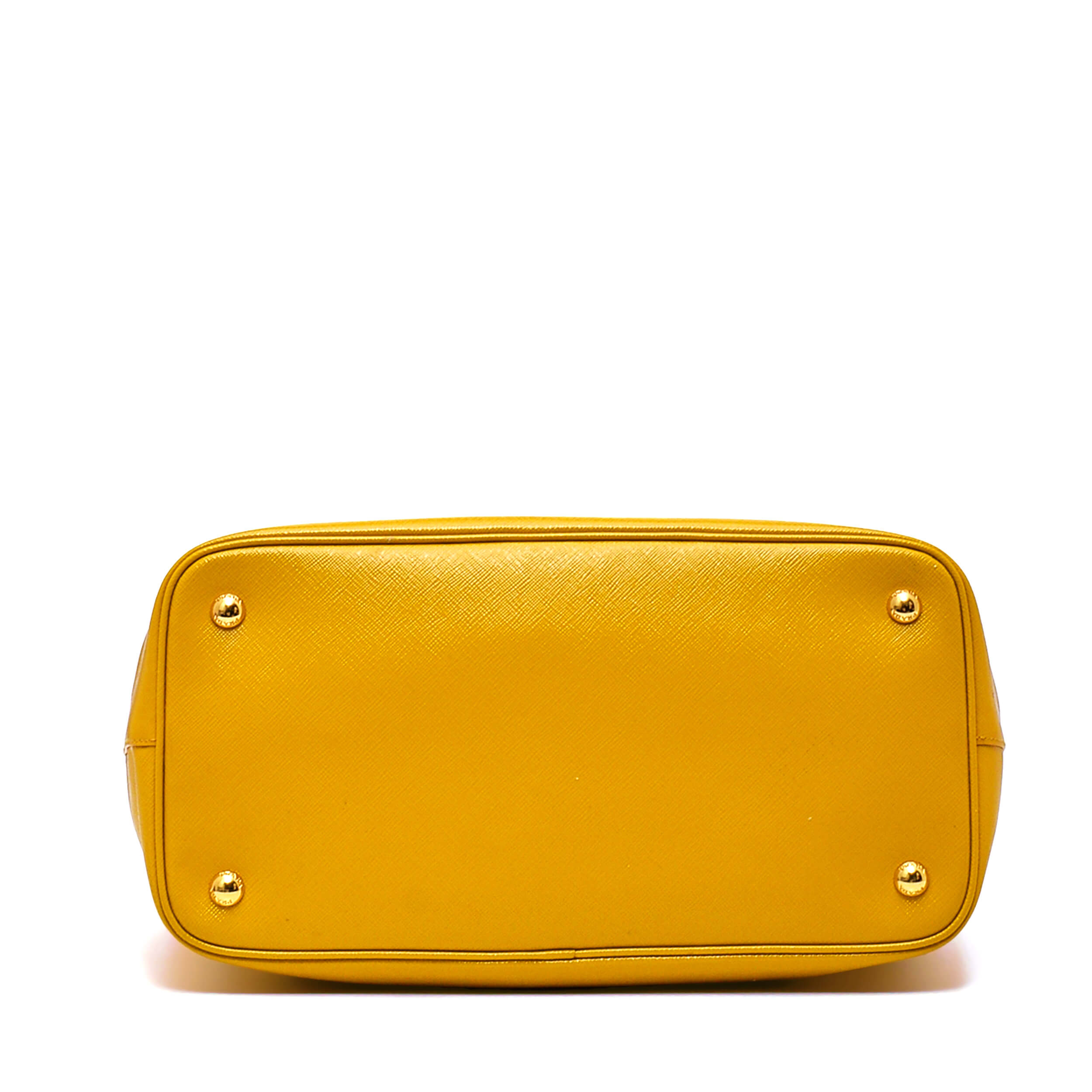 Prada - Mustard Vernice Saffiano Leather Vitello Daino Bag